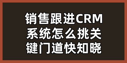 销售跟进 CRM 系统怎么挑？关键门道快知晓